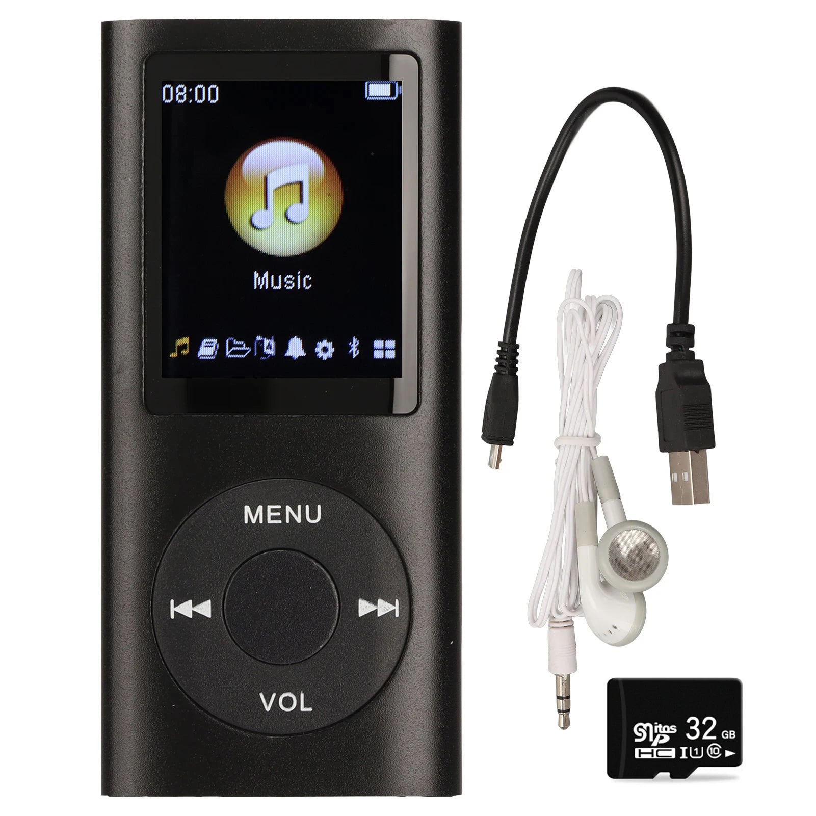 NVPONE Lecteur MP3 Aluminium Écran LCD 1,8" Bluetooth FLAC TF 64Go 8h – CLEVI Paris