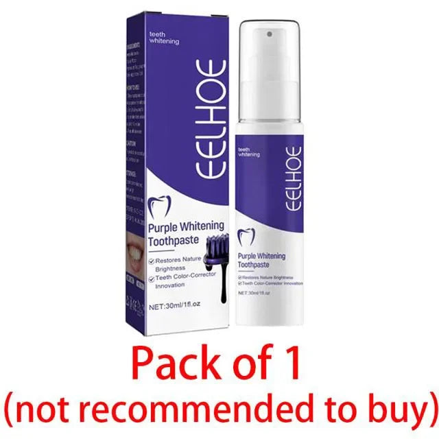 Dentifrice Violet Blanchissant Eelhoe | Correction Couleur, Nettoyage Profond & Haleine Fraîche | 30ml – CLEVI Paris
