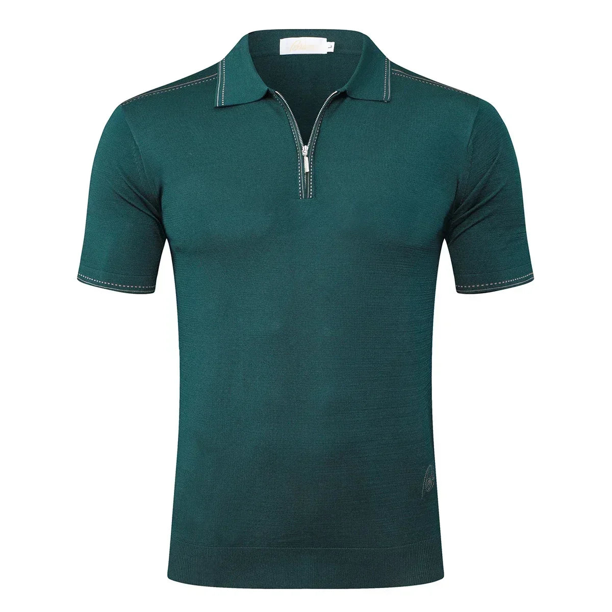 Polo Homme Soie & Bambou Brodé Manches Courtes Zip Casual Été Grandes Tailles M-5XL – CLEVI Paris