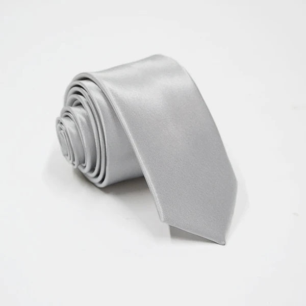 Cravate unisexe satinée unie 5 cm – CLEVI Paris