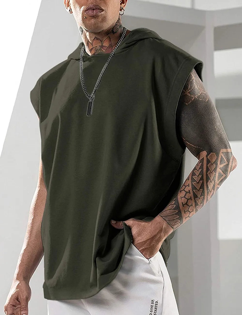 Débardeur Homme à Capuche – Style Hip Hop Streetwear Sans Manches