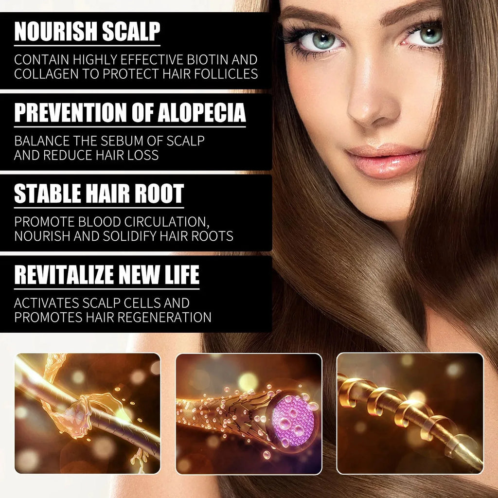 Huile Capillaire Collagène & Vitamine B7 Anti-Chute Repousse Sans Rinçage 30ml – CLEVI Paris
