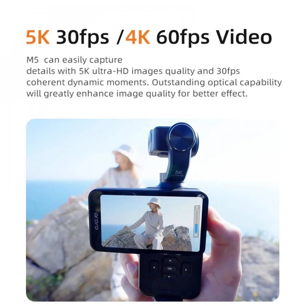 Caméra de Poche 5K 30fps – Stabilisation d’Image, Grand Écran Intégré, Vlogging & Voyage – CLEVI Paris
