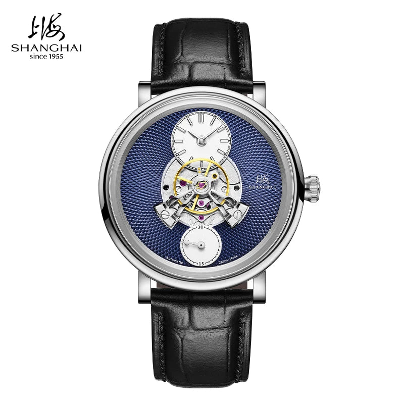 Montre Homme Mécanique Automatique Volant Central Sky Dome Verre Saphir Sphérique Étanche 5 Bars – CLEVI Paris