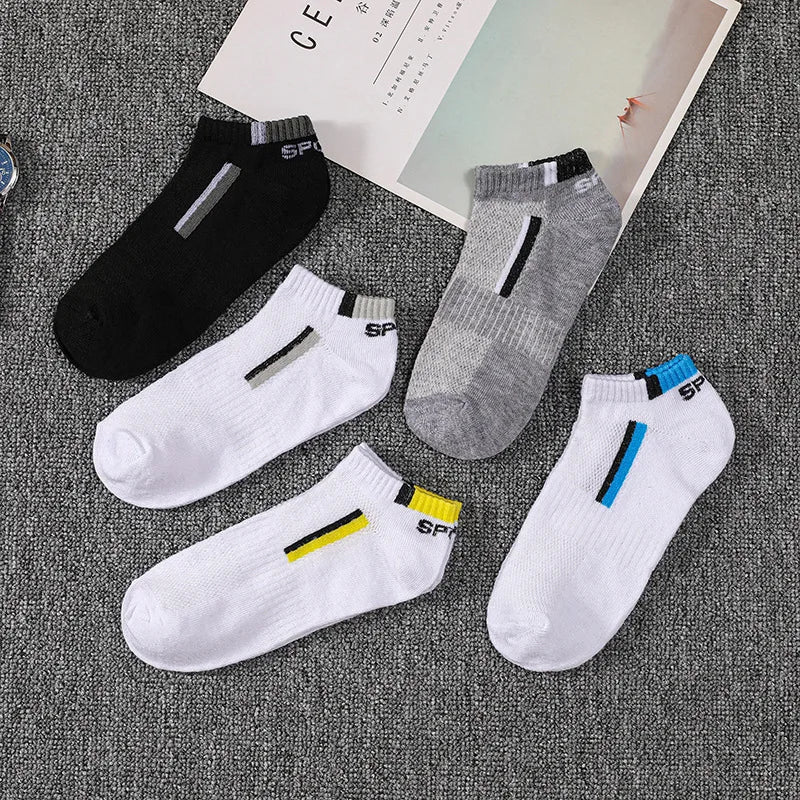 Chaussettes Homme Sport | Lot de 5 Paires, Polyester, Tige Basse – CLEVI Paris