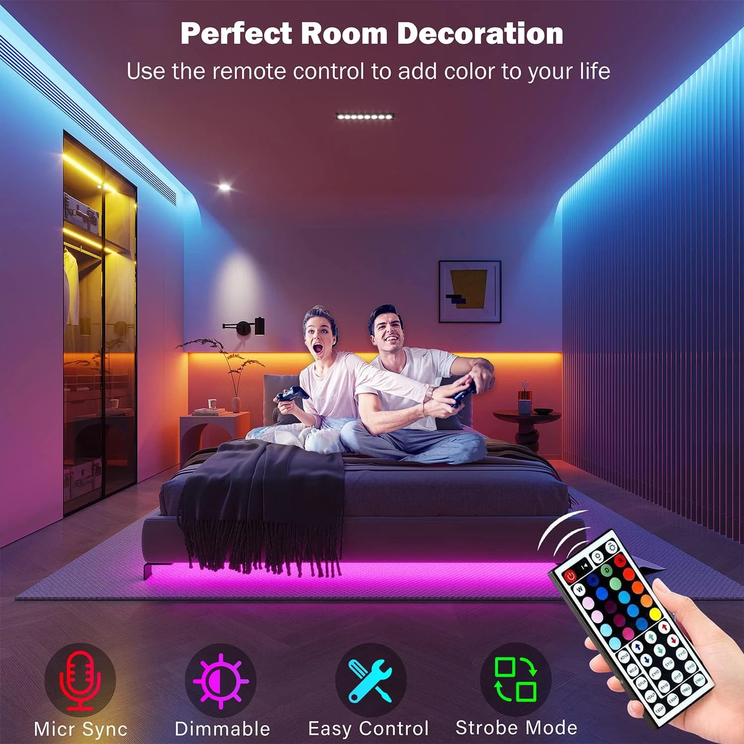 Ruban LED RGB USB Contrôle APP & Télécommande — CLEVI Paris