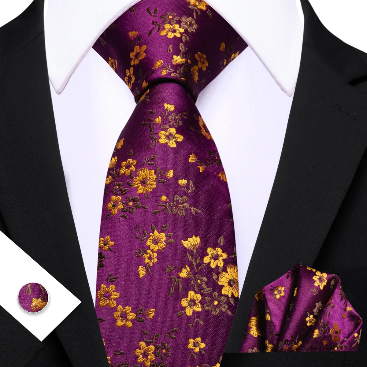 Ensemble cravate homme floral – CLEVI Paris