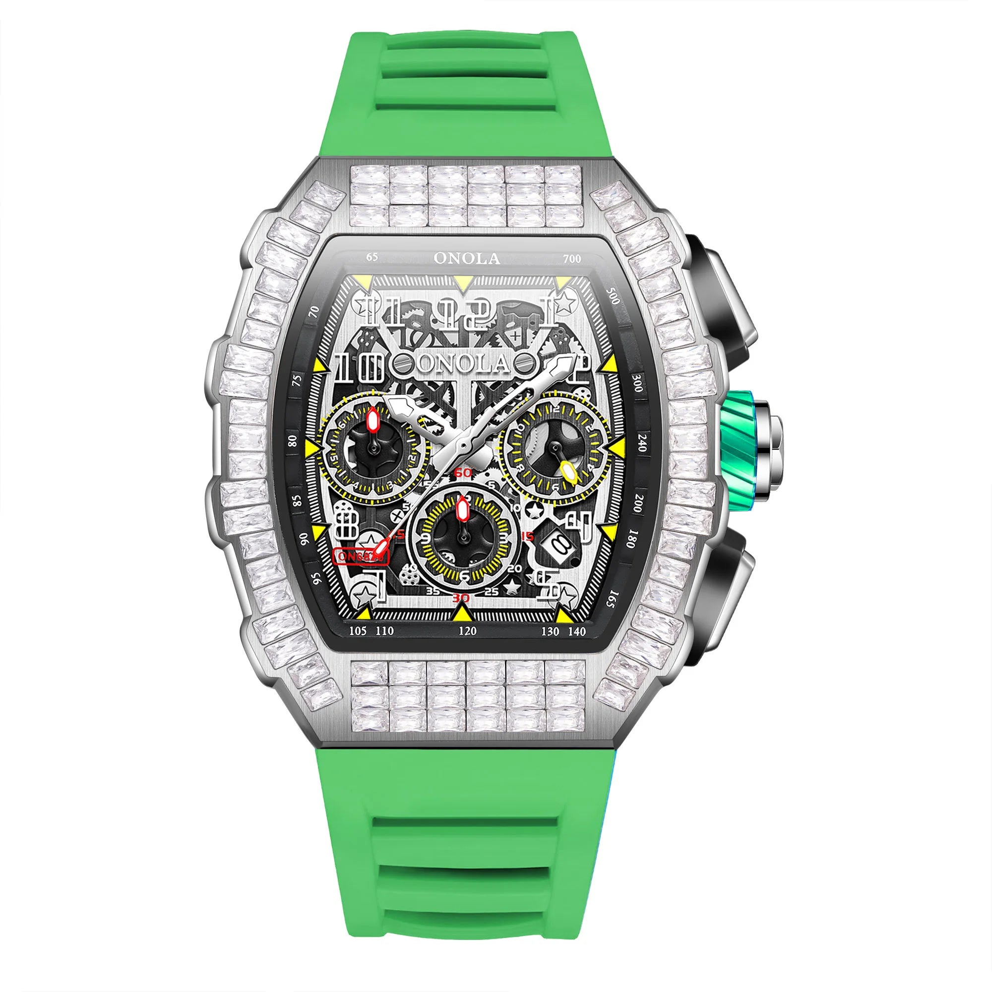 Montre Automatique ONOLA Sport Homme | Squelette Silicone Militaire