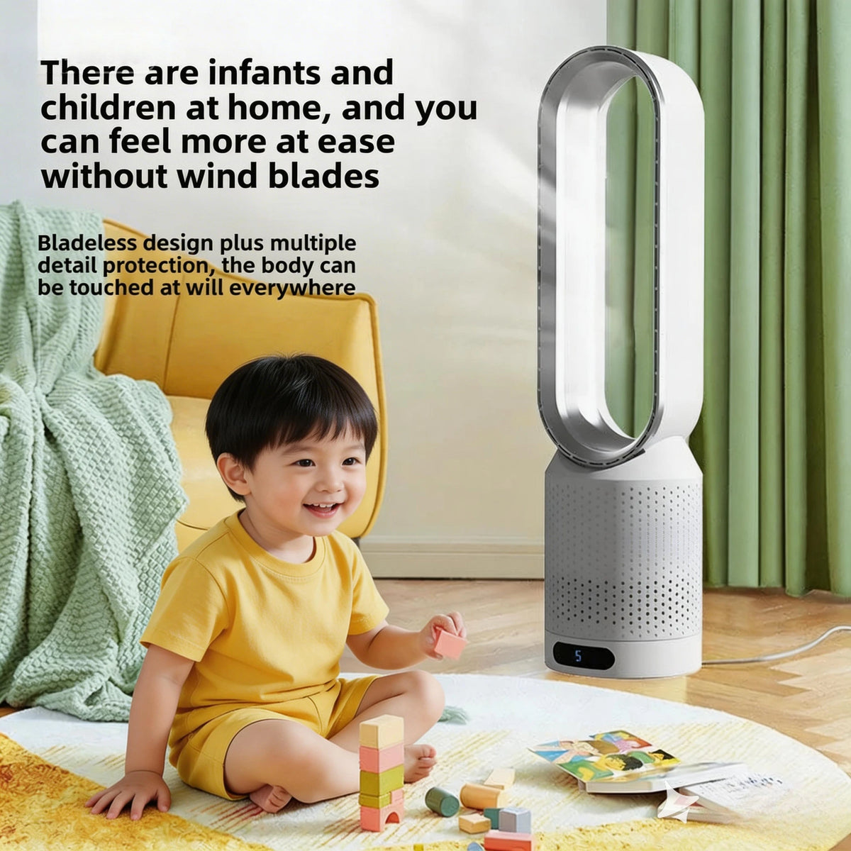 Ventilateur tour sur pied avec télécommande – CLEVI Paris