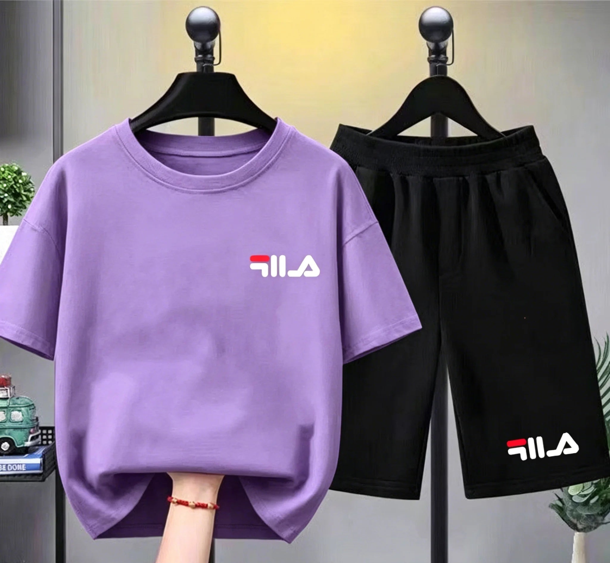 Ensemble 2 Pièces Enfant T-shirt + Short Coton Style Sportif Unisexe – CLEVI Paris