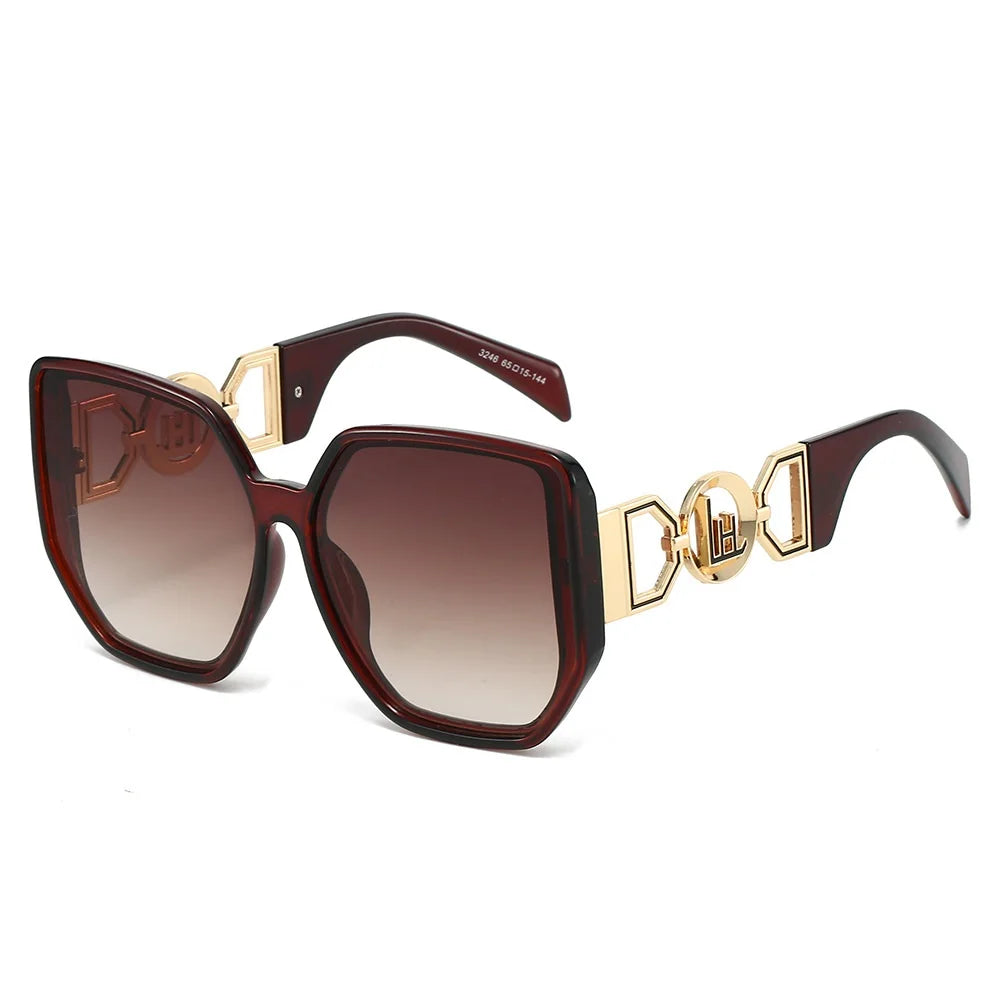 Lunettes de Soleil Œil de Chat Oversize Découpé Dégradé UV400 Unisexe – CLEVI Paris
