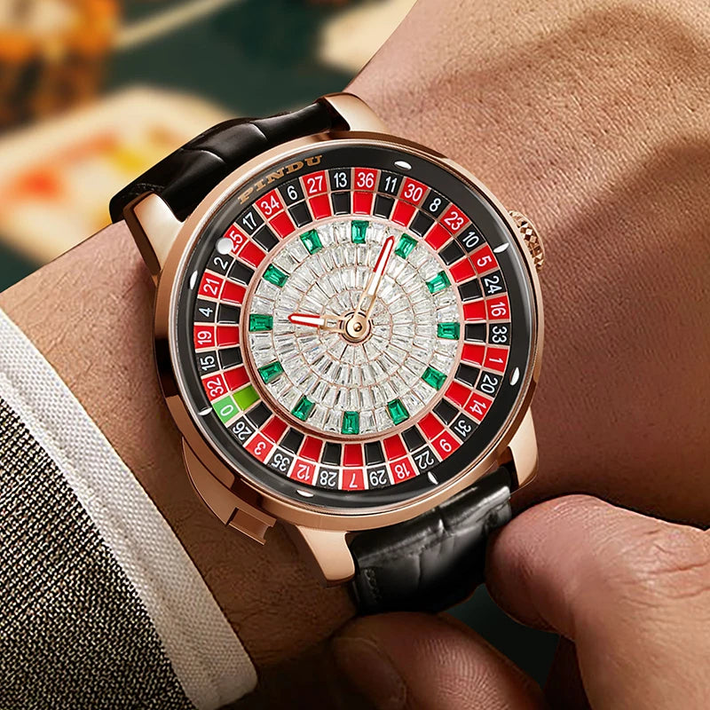 Montre Mécanique Homme PINDU NH35A – Roulette, Saphir & Diamants | Édition Limitée