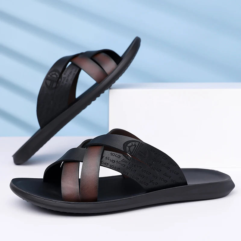 Claquettes Homme Semelle Souple Antidérapantes Street Style – Pointures 38-48 – CLEVI Paris