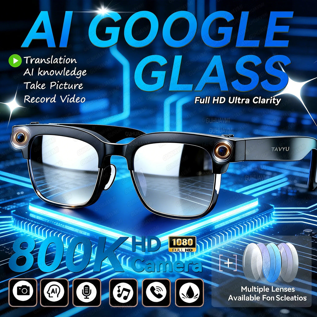 Lunettes Intelligentes AI GUHUAVMI W630 Double Caméra 8MP Wi-Fi Assistant Vocal – CLEVI Paris