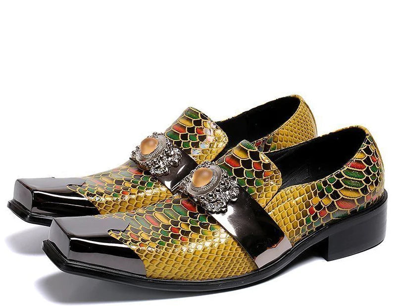 Derby Homme Cuir Véritable Motif Paisley Embout Métal Bout Pointu – 16 Coloris, EU 36-49 – CLEVI Paris