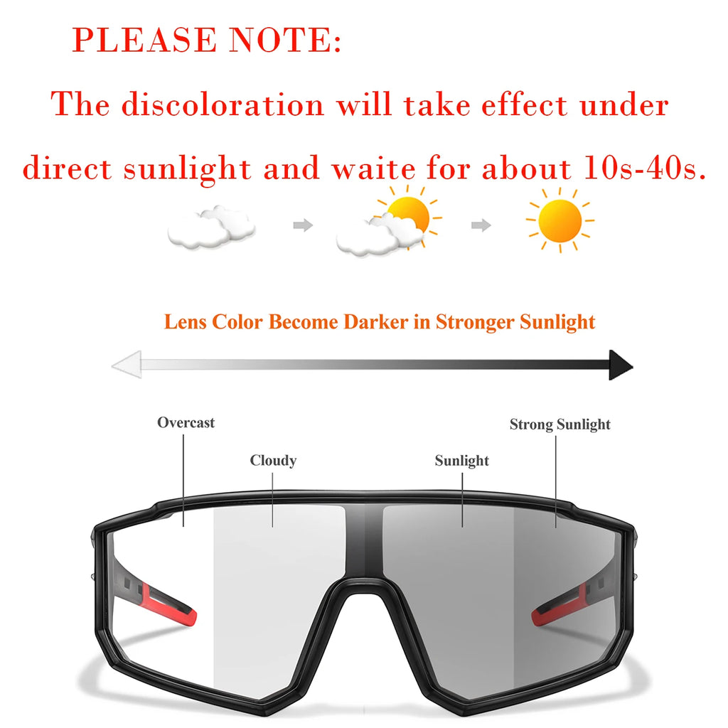 Lunettes Photochromiques Sport – Vélo VTT Running Pêche Mixte Coupe-Vent
