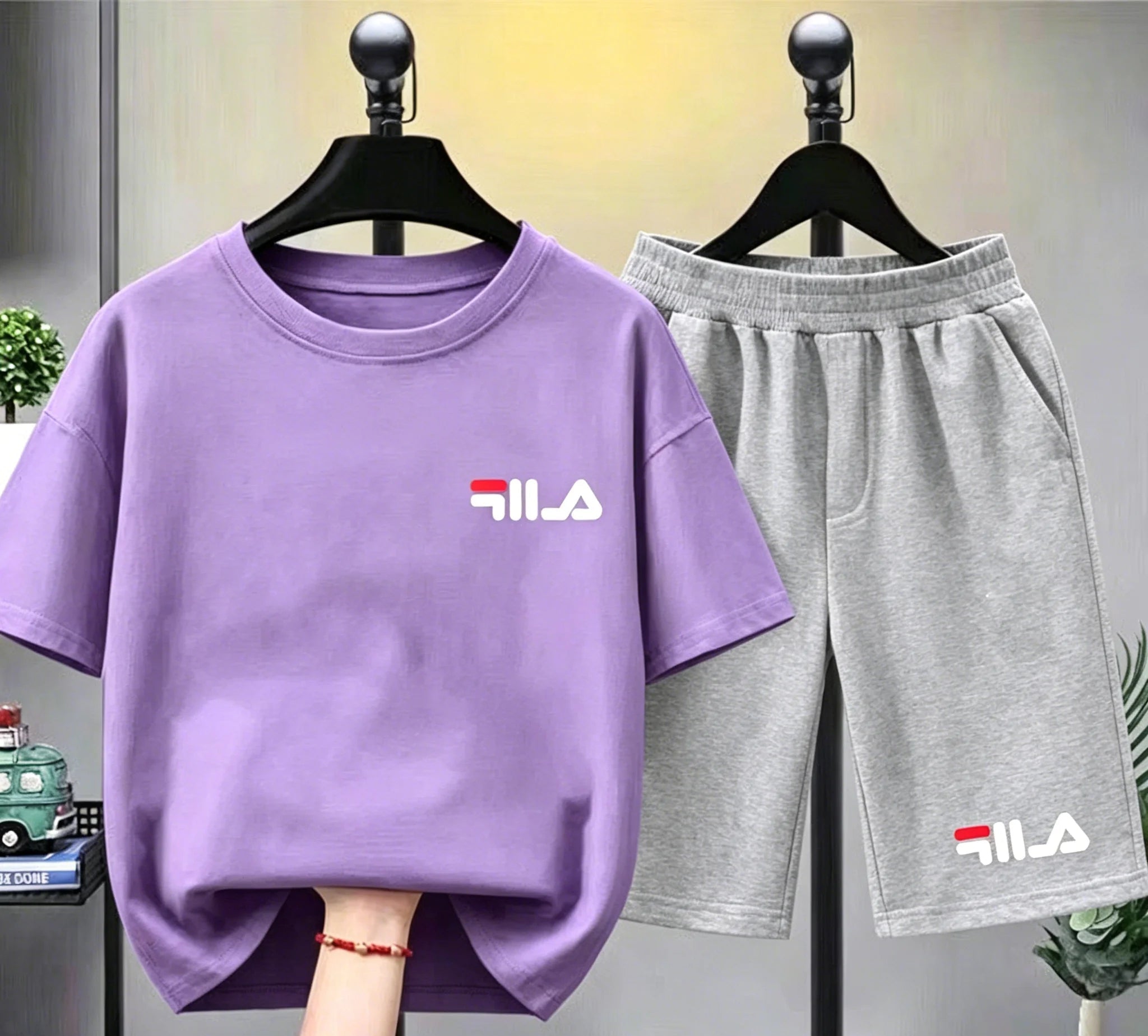 Ensemble 2 Pièces Enfant T-shirt + Short Coton Style Sportif Unisexe – CLEVI Paris