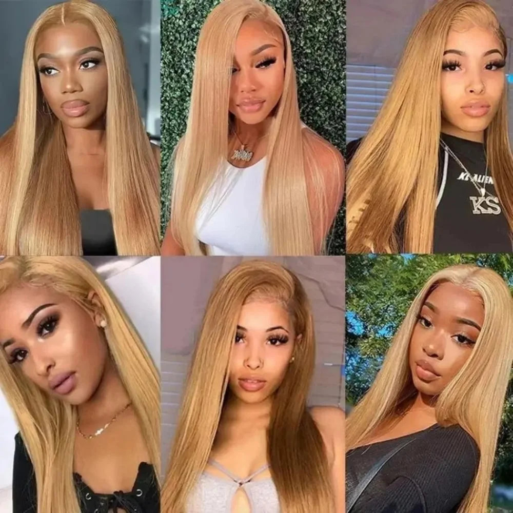 Perruque Straight Blonde Miel 13x6 HD Lace Cheveux Humains Femme – CLEVI Paris