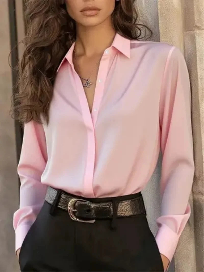 Chemisier boutonné manches longues femme – CLEVI Paris
