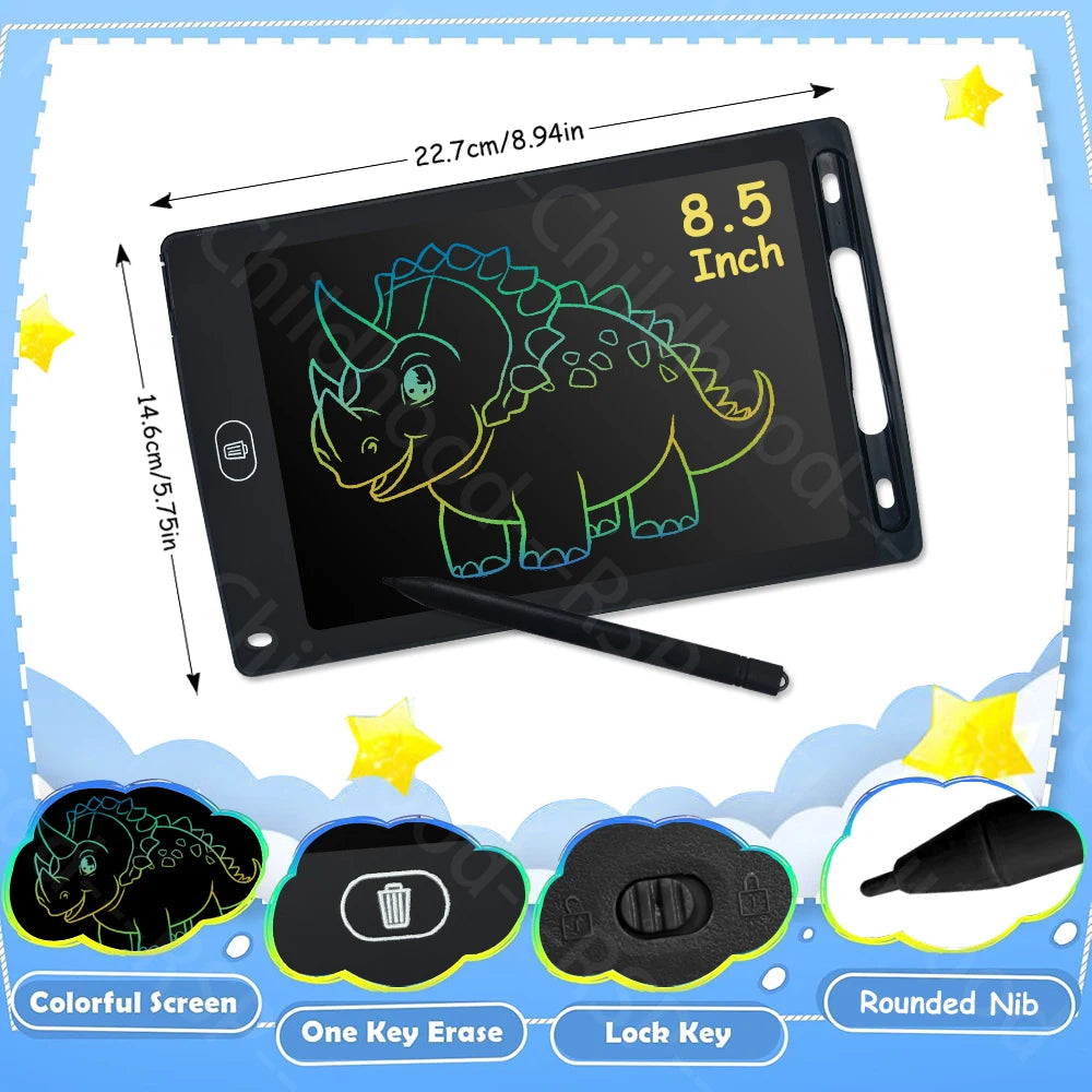 Ardoise LCD RSP 6,5" à 12" – Tablette Dessin & Écriture Enfants, Effaçable, Certifiée CE – CLEVI Paris