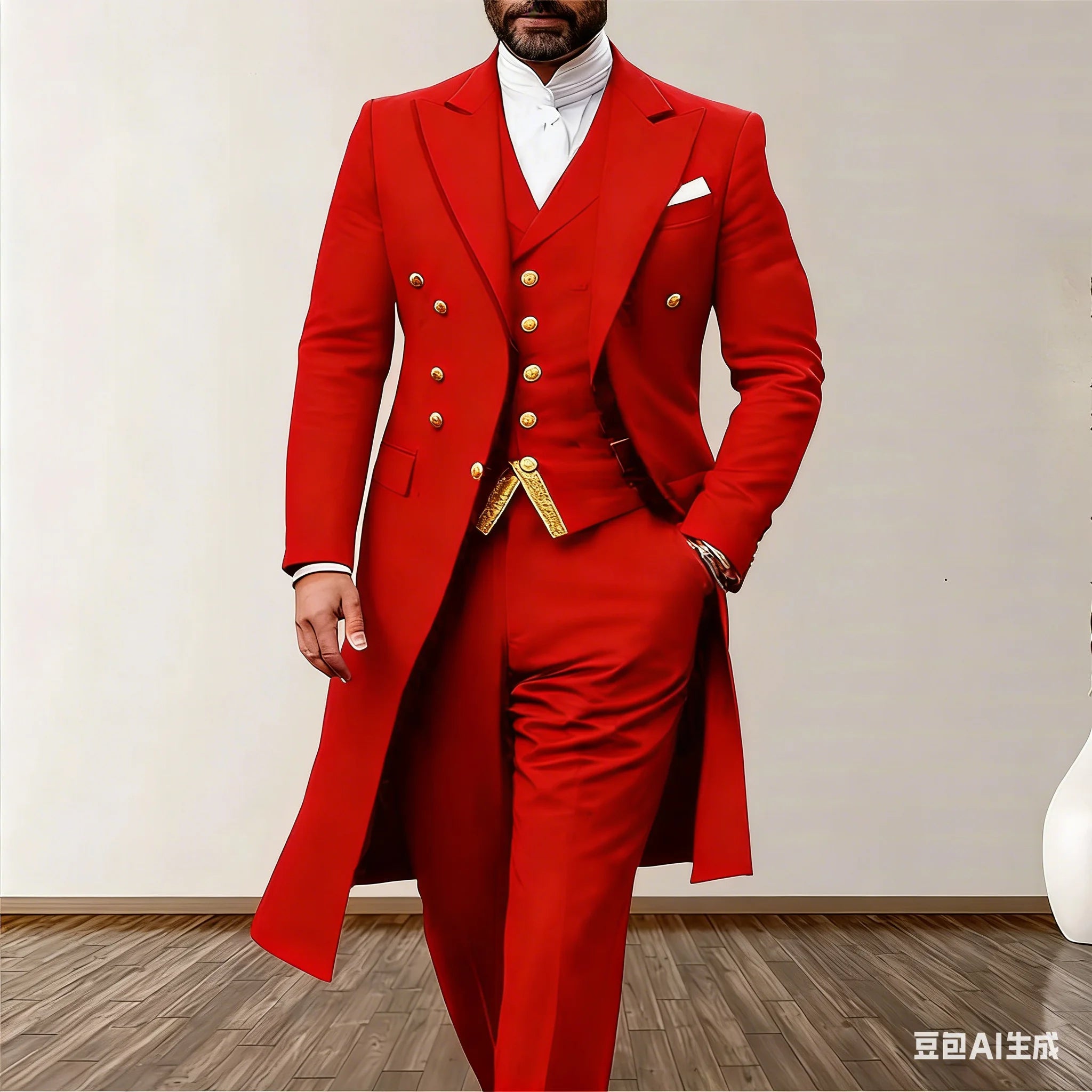 Costume Homme 3 Pièces Tuxedo Satin Blazer Long Gilet Pantalon 8 Coloris XS-5XL – CLEVI Paris