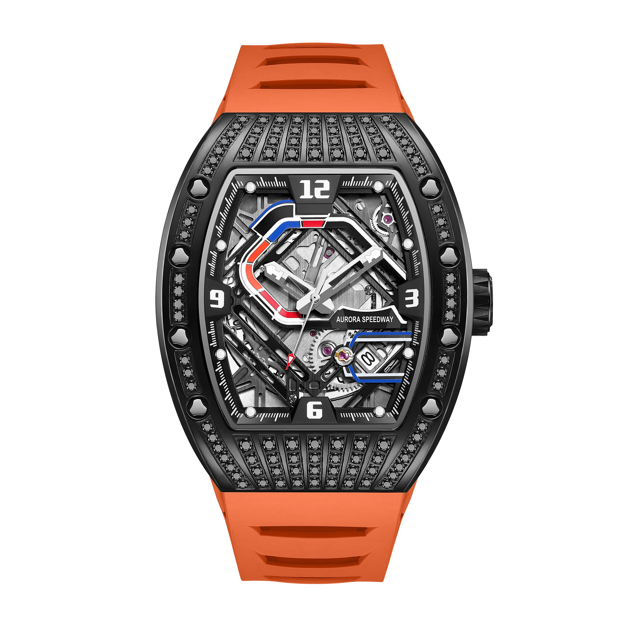 Montre Homme Sport Squelette Automatique HANBORO 9036 – Tonneau Étanche 5 Bars Lumineuse – CLEVI Paris