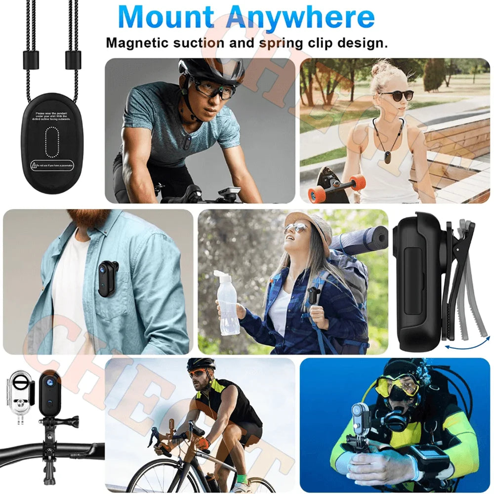 Mini Body Cam WiFi WDSZKMYF H88 – 4K ou 1080P, Étanche 30m, Clip Magnétique, Autonomie 120min, Vlog & Sport