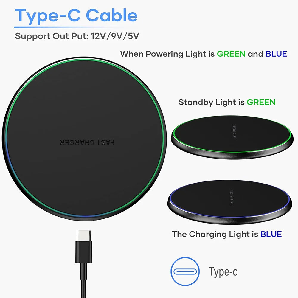 Chargeur Sans Fil Rapide 15W Universel — CLEVI Paris