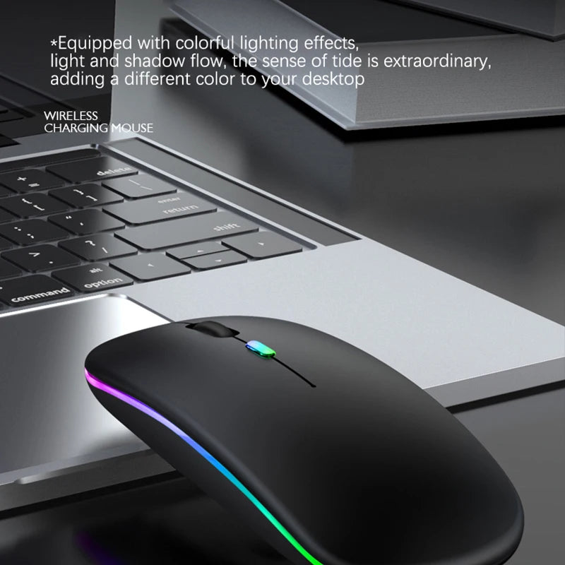 Souris Bluetooth Sans Fil HXSJ — Double Mode 2.4GHz, RGB, 1600 DPI, Rechargeable, PC & Mac | CLEVI Paris