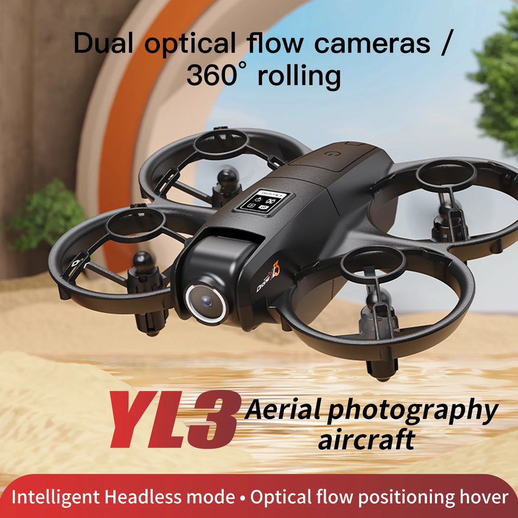 Mini Drone YL3 4K Double Caméra – Positionnement Optique, Moteur Brushless, FPV WiFi & Évitement d'Obstacles – CLEVI Paris