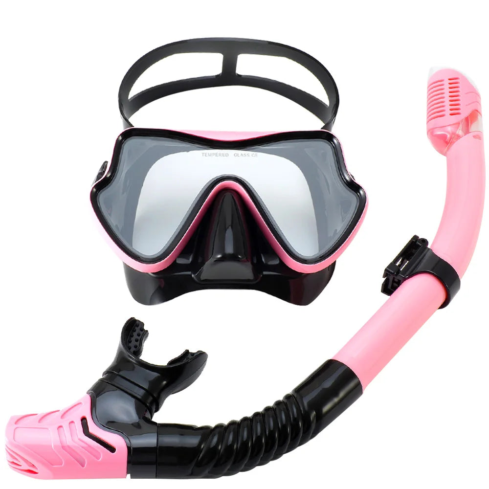 Masque de Plongée & Tuba JoyMaySun – Verre Trempé, Vision 180°, Anti-buée