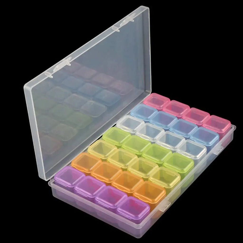 Boîte Rangement Diamond Painting 5D | Plastique, 28 à 64 Cases, Broderie & Mosaïque – CLEVI Paris