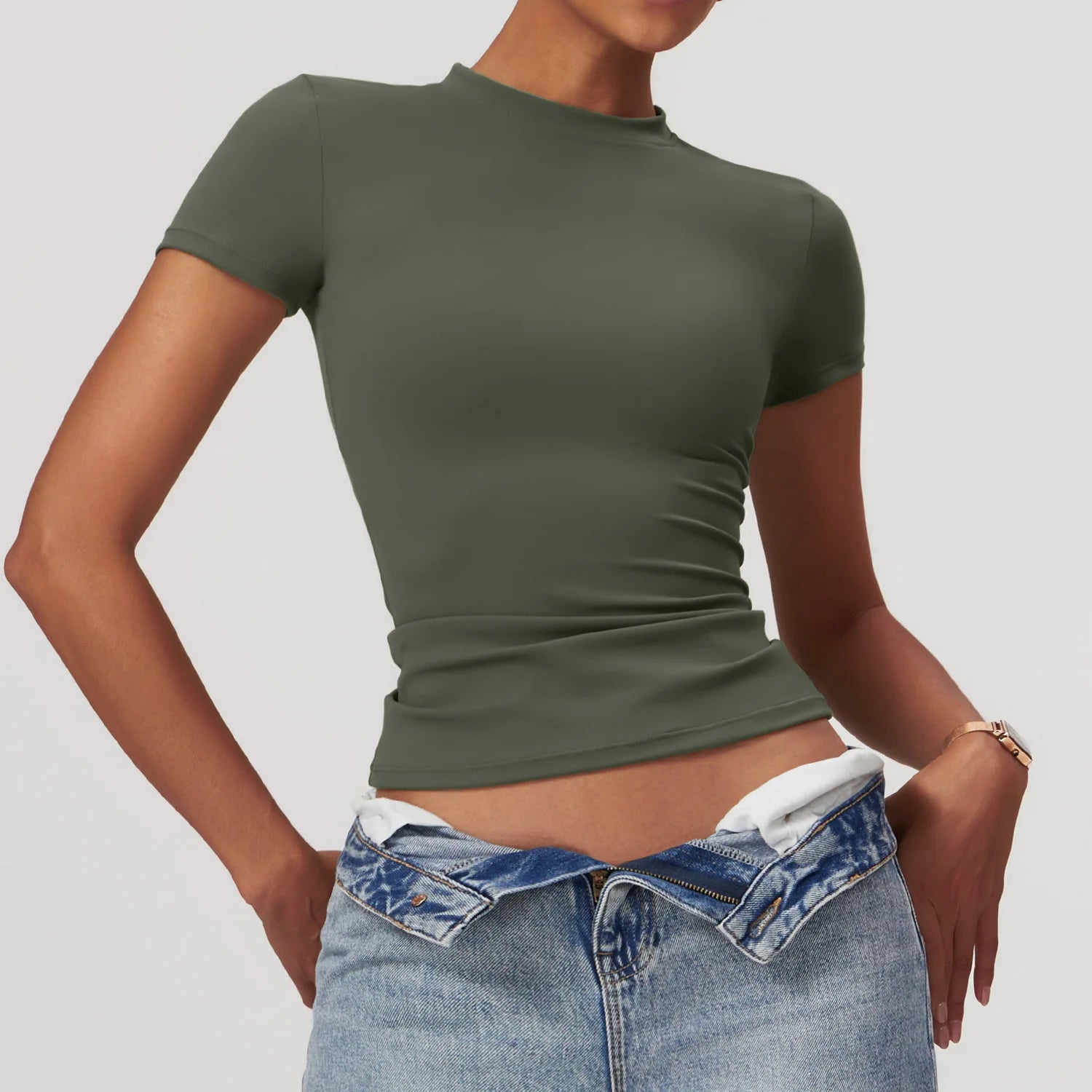 T-shirt Sport Femme Nylon | Running, Yoga & Gym, Manches Courtes Respirant, 16 Coloris – CLEVI Paris