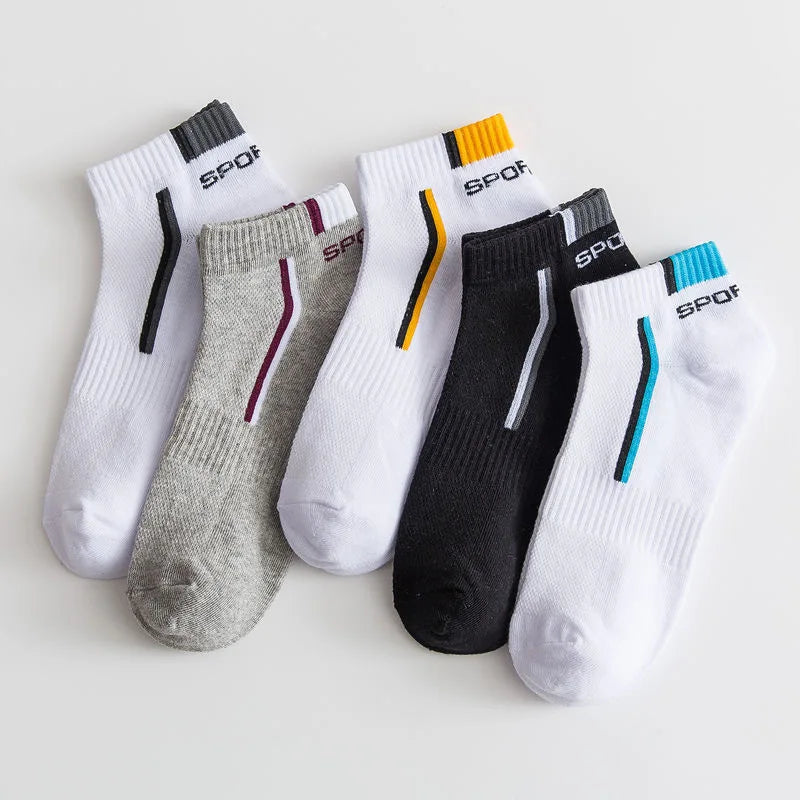 Chaussettes Homme Sport | Lot de 5 Paires, Polyester, Tige Basse – CLEVI Paris