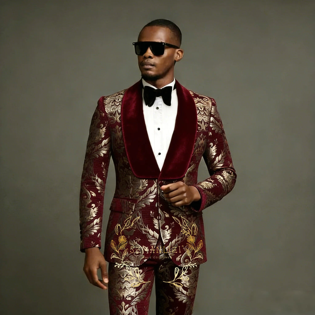 Costume Velours Jacquard Homme – CLEVI Paris