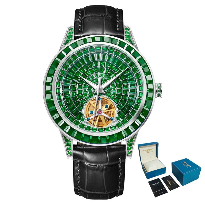 PINDU Montre Automatique Homme Squelette Lumineux Acier Couronne Vissée 40mm – CLEVI Paris