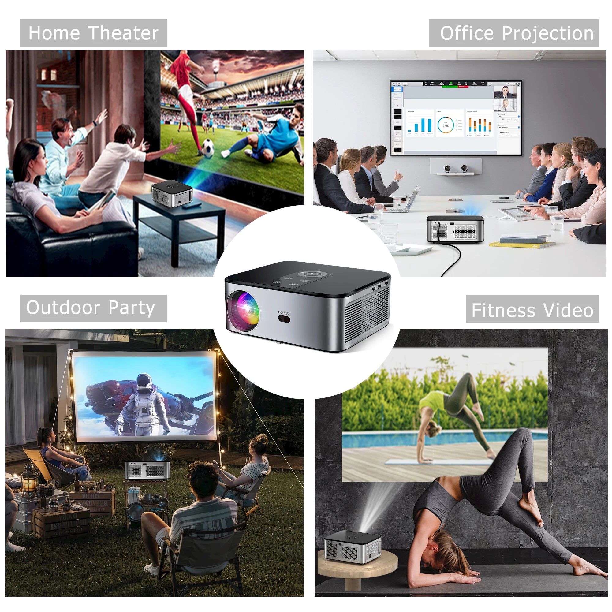 HORLAT T03Max Projecteur Android 1080P 4K 8K 2000 ANSI Autofocus WiFi 5G BT 5.2 HDR10 – CLEVI Paris