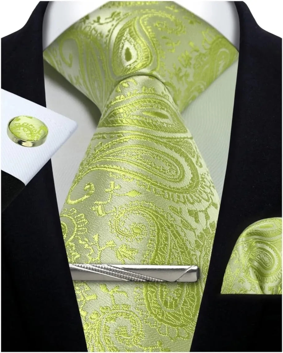 Ensemble cravate homme 4 pièces paisley – CLEVI Paris