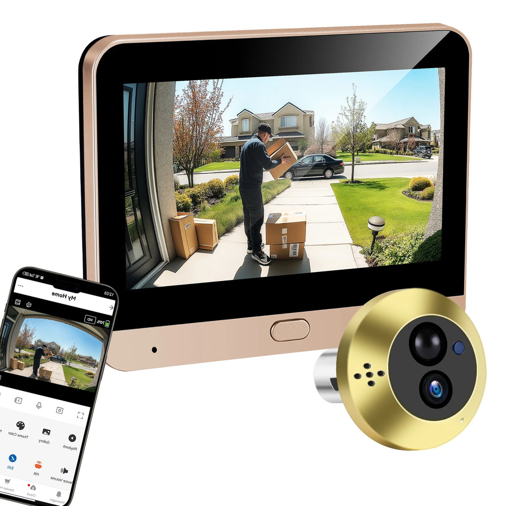 Judas Connecté WiFi 3MP TNTX Tuya – Visiophone Numérique 140°, Audio Bidirectionnel, Batterie 5000mAh, App Tuya/SmartLife