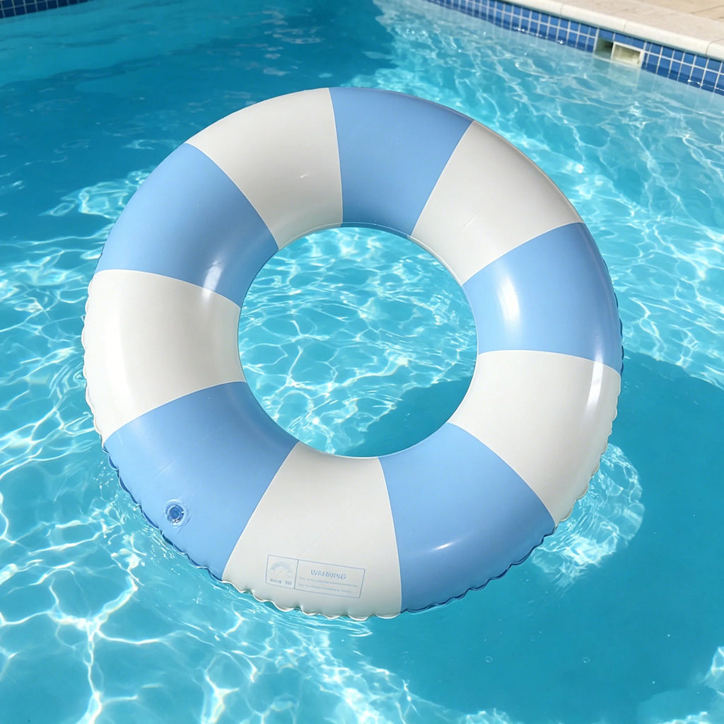 Bouée Gonflable Vintage Rayée – Anneau de Piscine Été 60 à 90 cm – Femme & Adulte