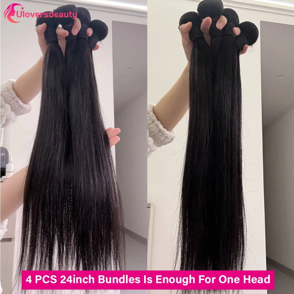 Bundles lisses noirs 1B, cheveux humains – CLEVI Paris
