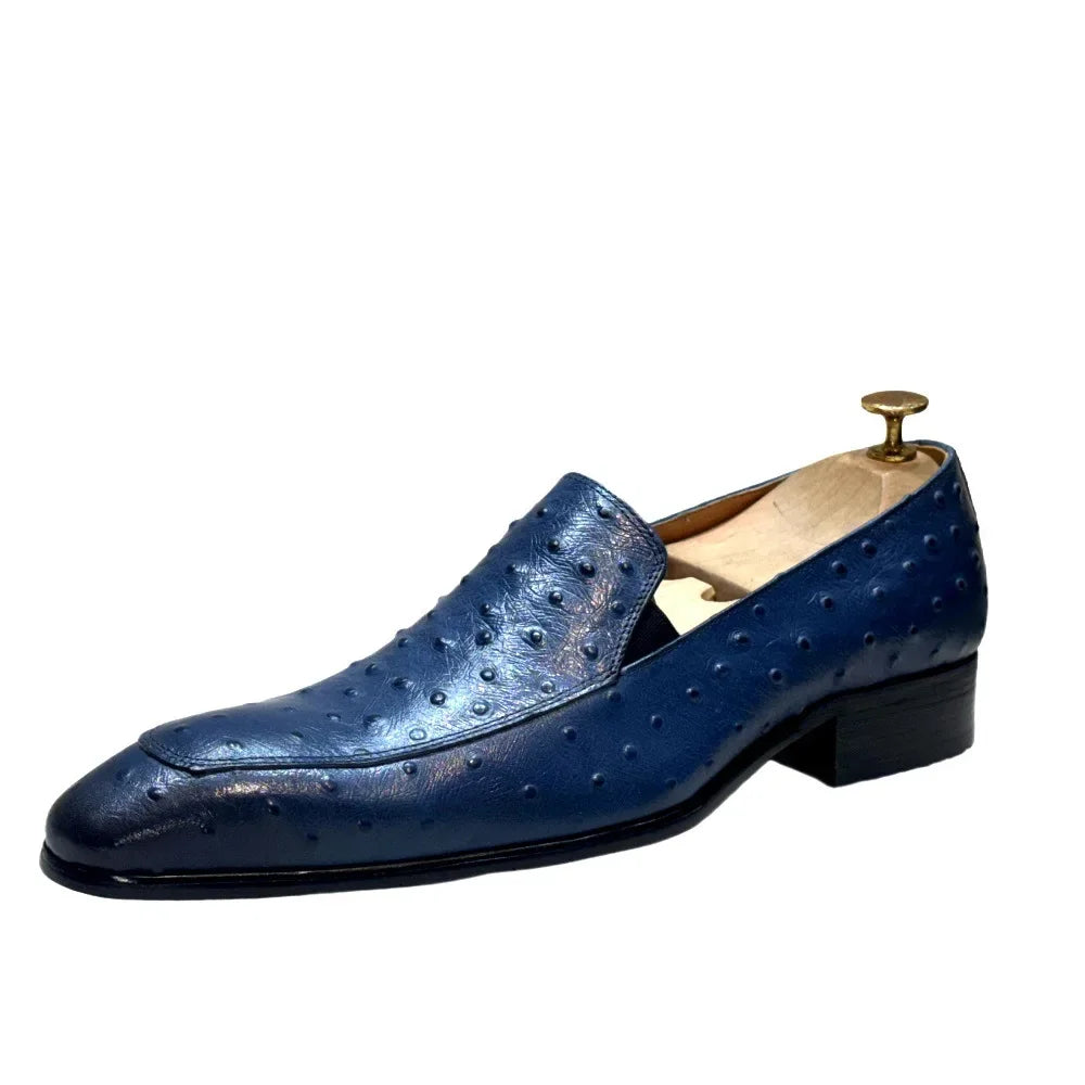 Mocassins Homme Cuir Véritable Bout Pointu Style Autruche Business & Casual – CLEVI Paris
