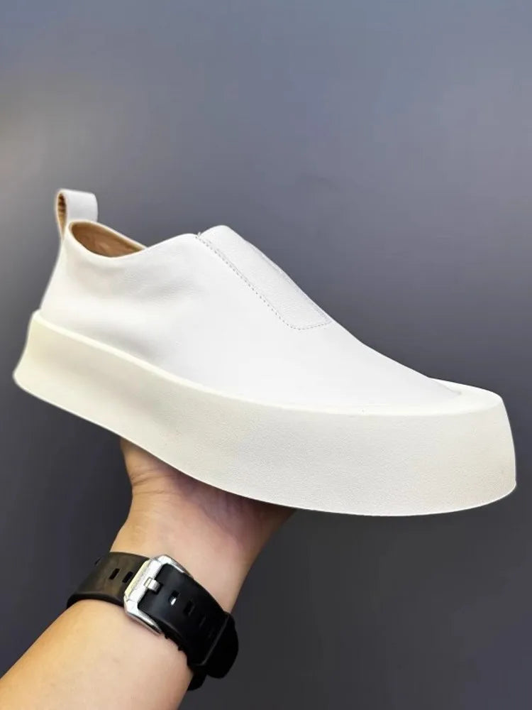 Mocassins Cuir Véritable Vintage Plateforme Homme – CLEVI Paris