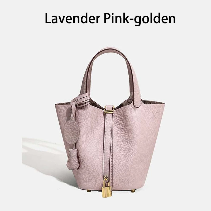Sac Seau Femme Cuir Véritable TOGO Cadenas & Foulard Décoratif – CLEVI Paris