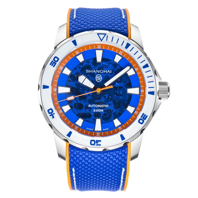 Montre Shanghai SH023 – Automatique Miyota 8N24, Diver 200M, Verre Saphir, Acier 316L 41,5 mm, Lunette Lumineuse – CLEVI Paris