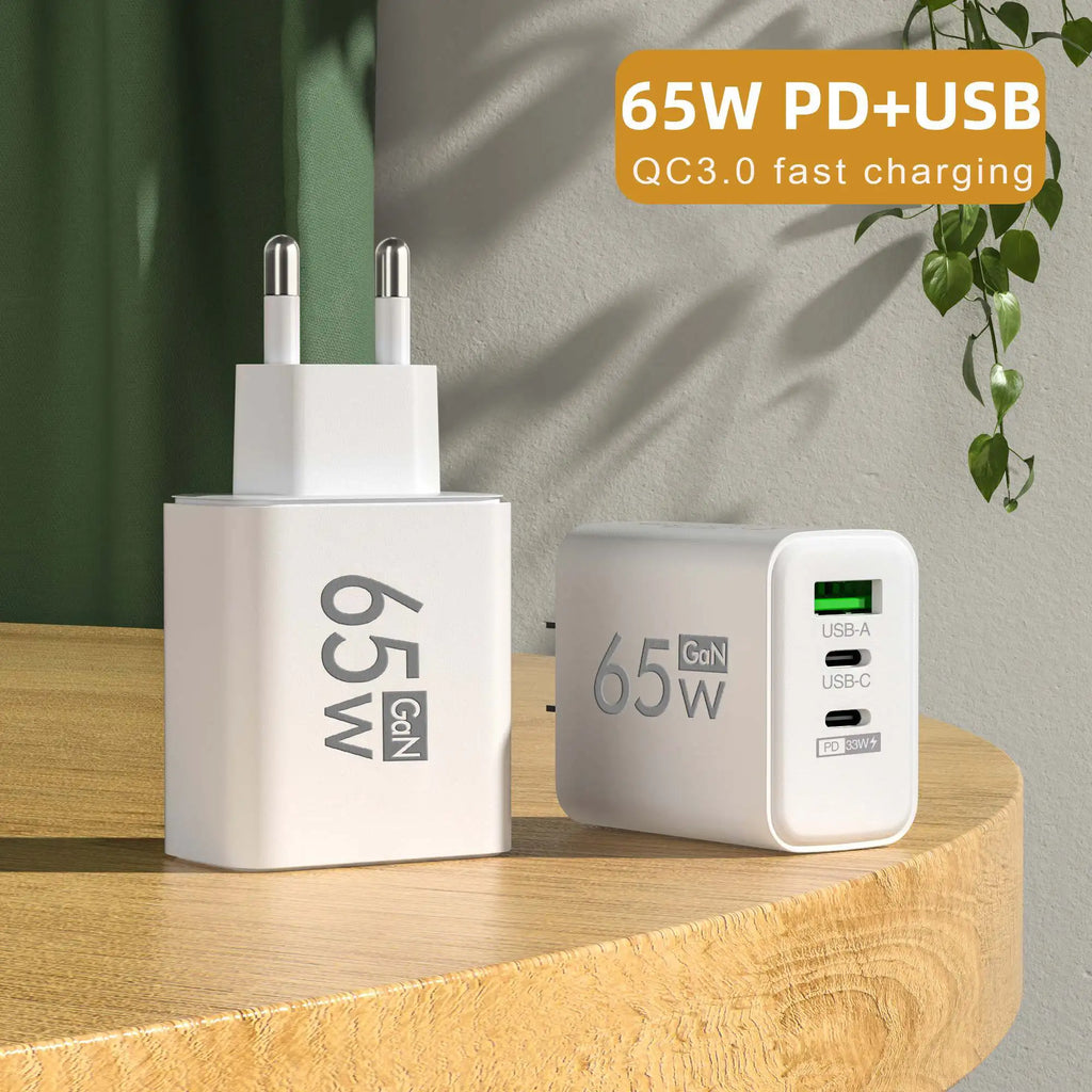 Chargeur USB-C 65W Quick Charge 3.0 Prise EU US KR – CLEVI Paris