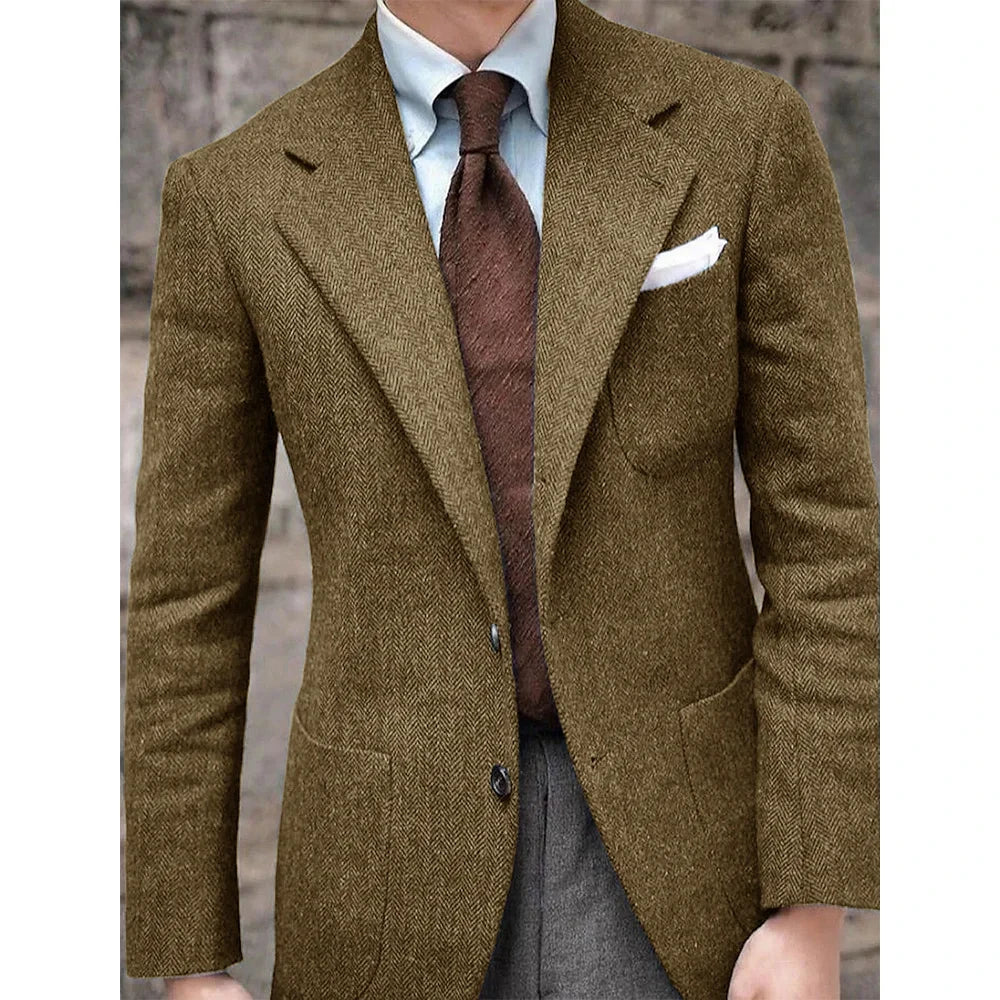 Blazer homme à chevrons simple boutonnage – CLEVI Paris