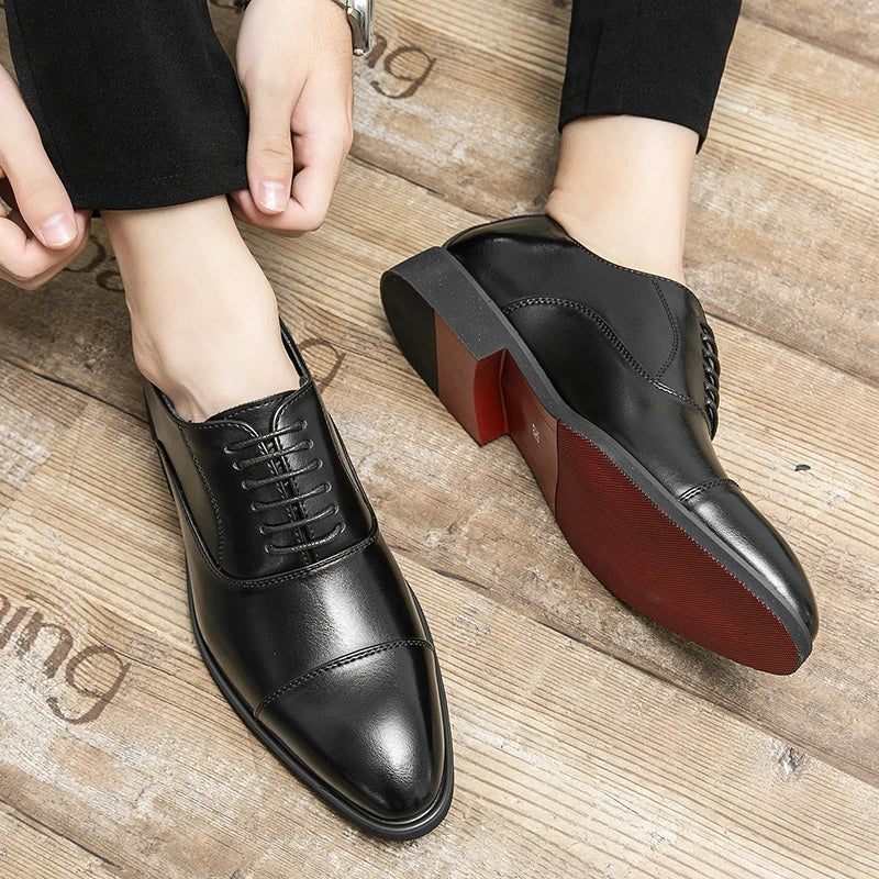 Oxford Homme Semelle Rouge Lacets Respirant Business Casual 2 Coloris – CLEVI Paris