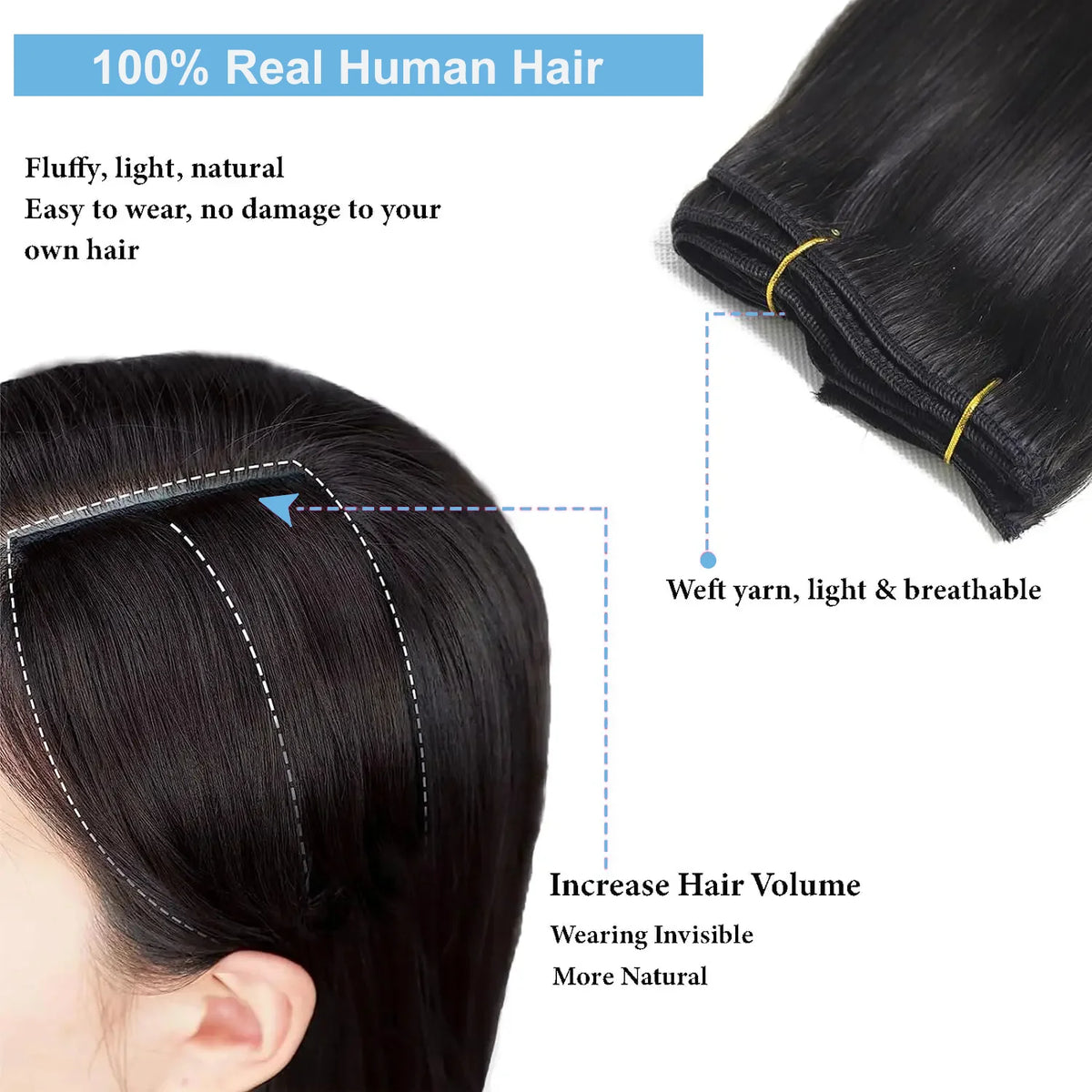 Clip-In Extensions Cheveux Humains Double Weft – CLEVI Paris