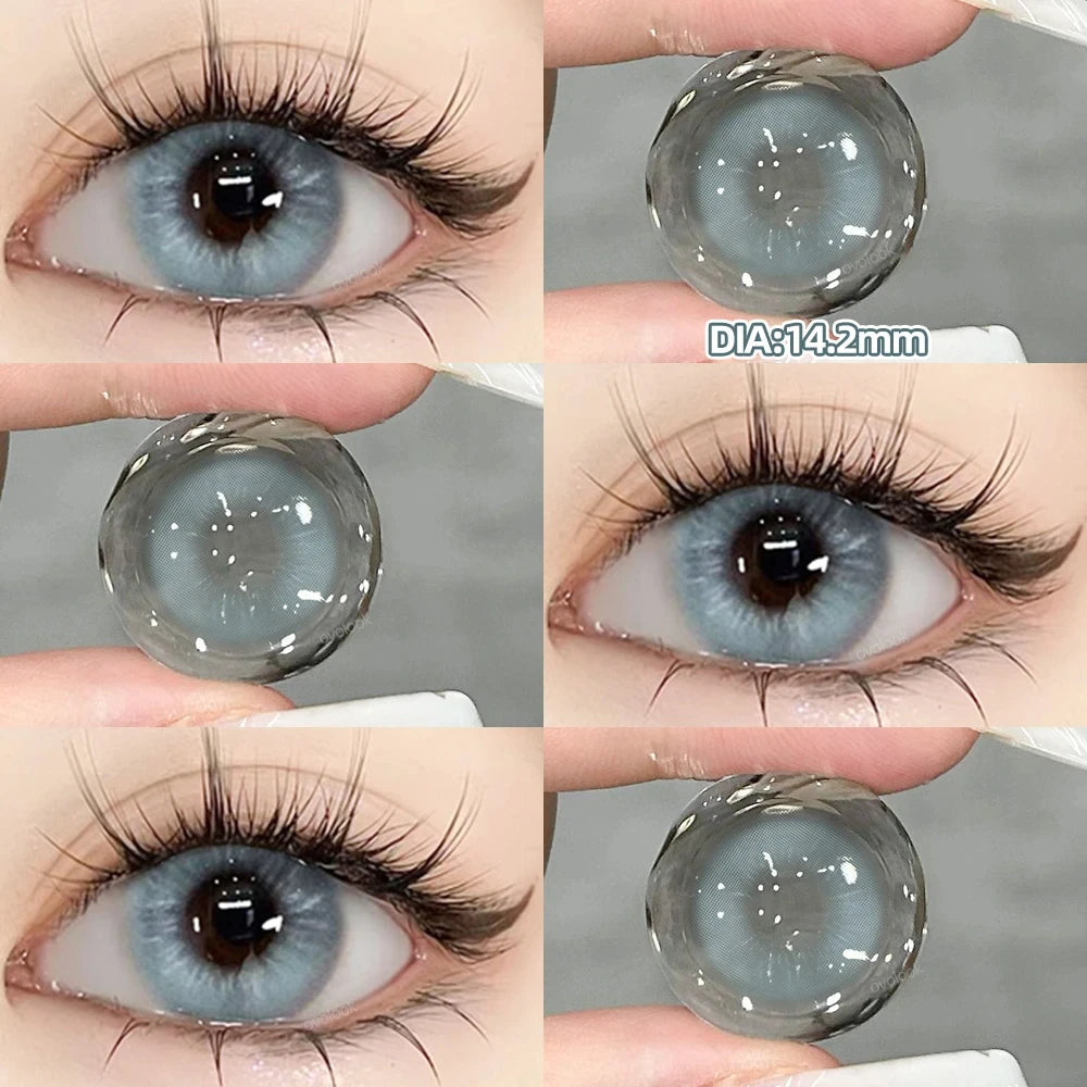 Lentilles de Contact Colorées OVOLOOK Pearl Series – Correction Myopie, 10 Teintes, Port 6 Mois